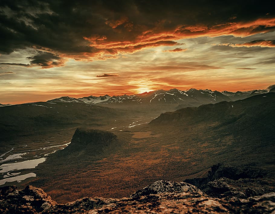 sunset, dusk, sky, clouds, mountains, rocks, landscape, nature, scenics - nature, beauty in nature
