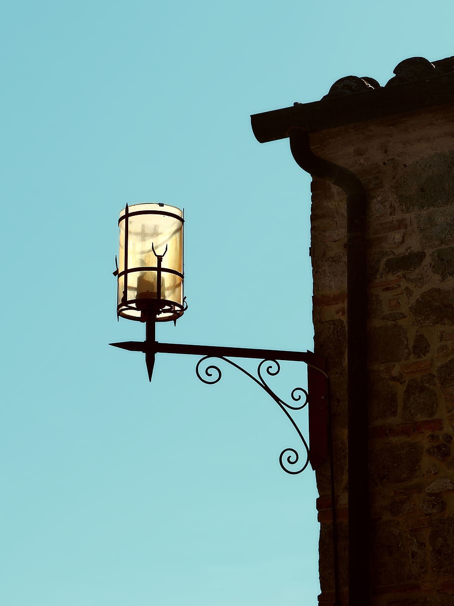 brown, sconce, blue, sky, tuscany, lamp, mediterranean, italy, toscana, lighting