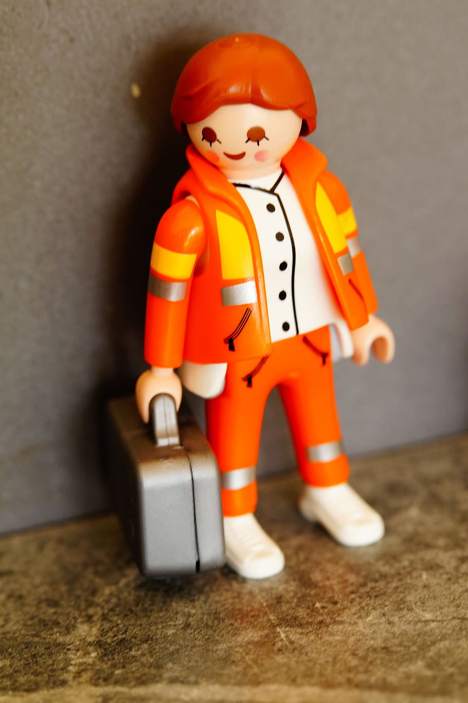 human, orange, suit toy, medic, paramedic, doctor on call, doctor, emergency, accident, ambulance