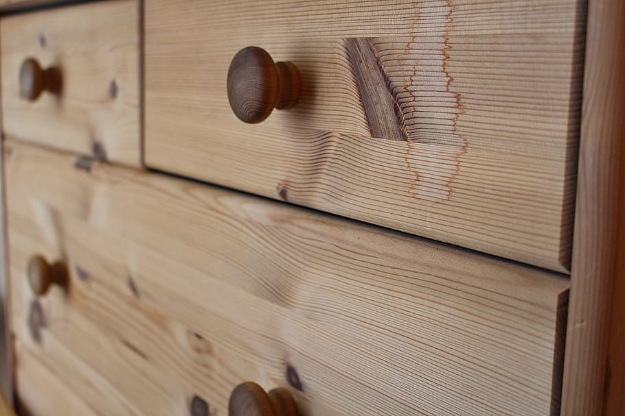 drawers, chest of drawers, wooden chest of drawers, wood - material, indoors, close-up, pattern, brown, full frame, drawer