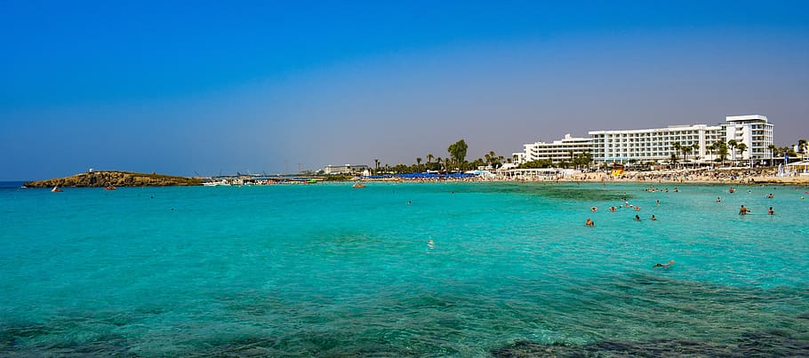 chipre, ayia napa, nissi beach, resort, praia, mar, paisagem, verão, turismo, férias