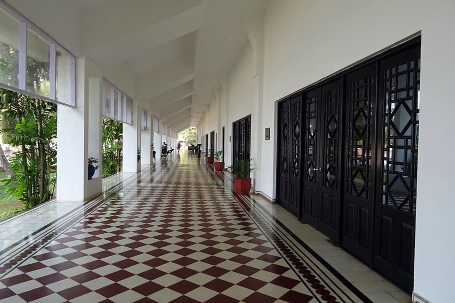 Corridor, Building, Hotel, Interior, entrance, design, contemporary, perspective, floor, goa