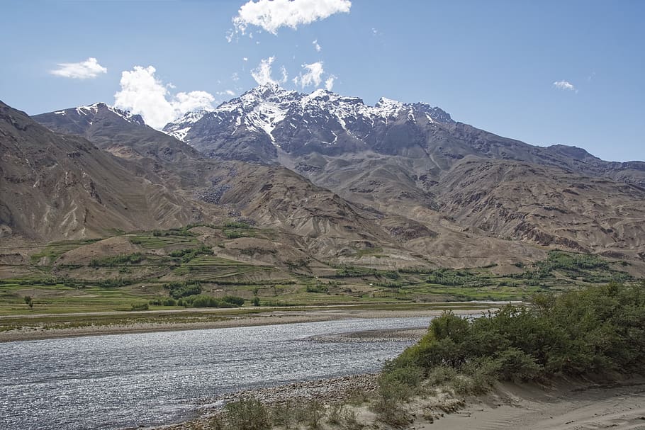 tajikistan, province of mountain-badakhshan, pamir, high mountains, pandsch river, pandsch valley, landscape, mountains, river, water