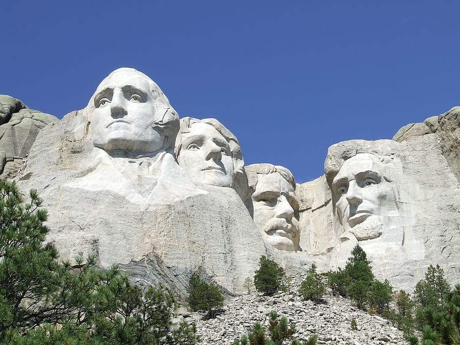 Mount Rushmore, Monumento, punto de referencia, escénico, Dakota del Sur, memorial, nacional, parque, Colinas, cielo