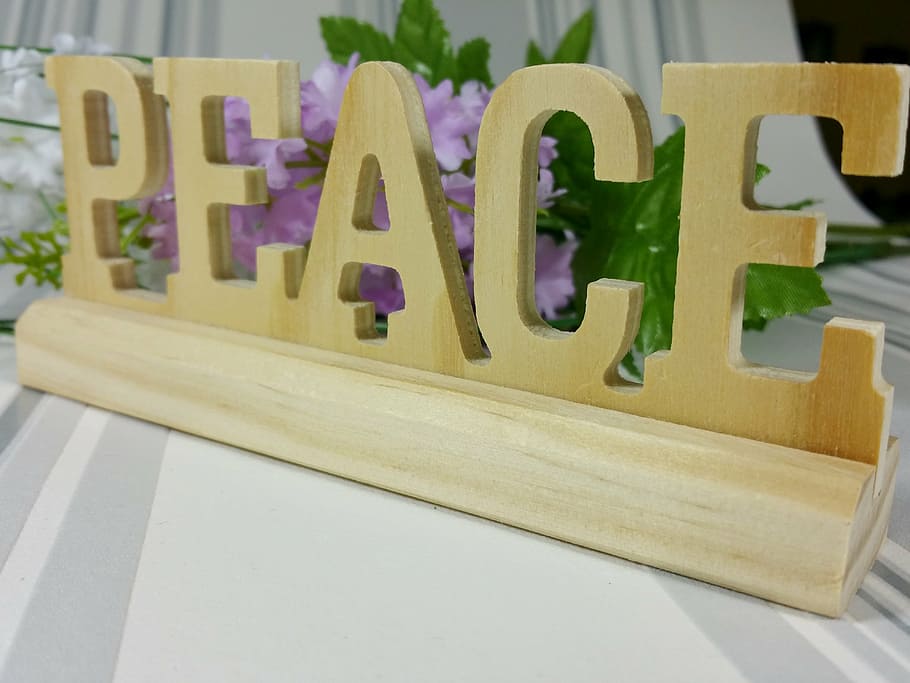 hope, peace, decoration, flowers, wood, background, wood - Material, single Word, letter, indoors