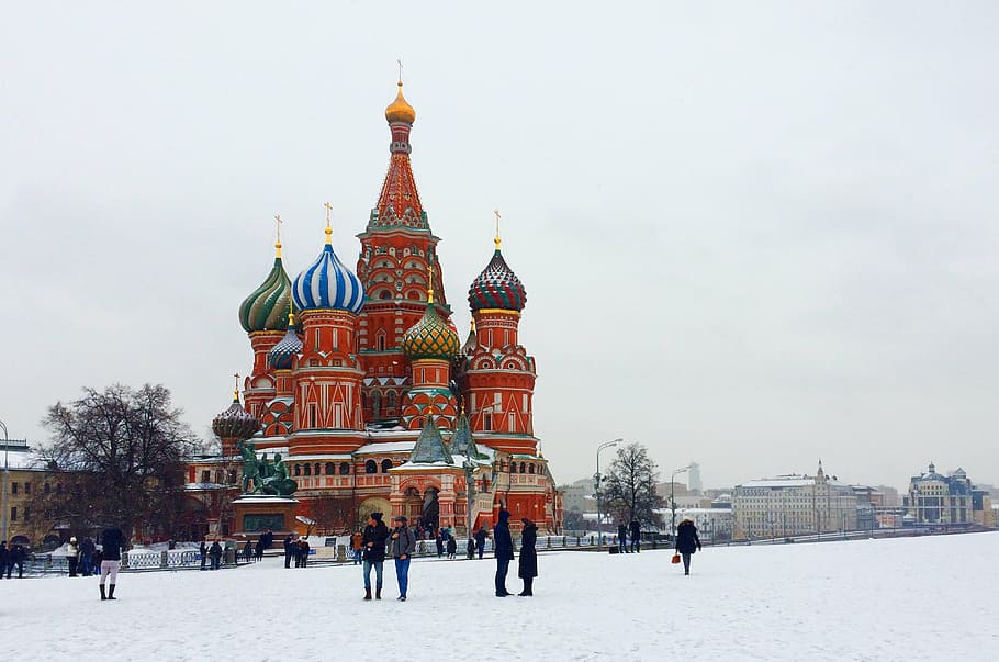 manjericão, basílica, moscovo rússia, moscovo, igreja, russo, rússia, ortodoxo, cúpula, cidade velha