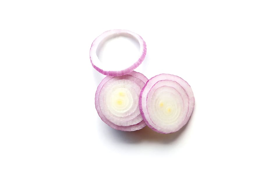 Onion, Food, Aromatic, Kitchen, ingredient, white background, pink color, studio shot, multi colored, close-up