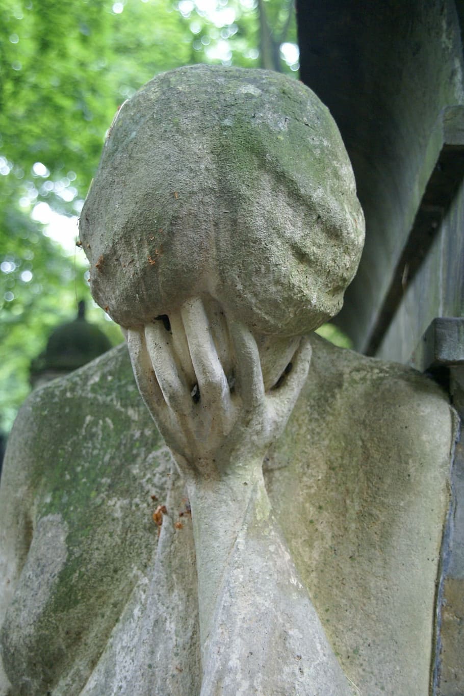 Bereavement, Sadness, Despair, Monument, cemetery, statue, grave, human body part, human hand, sculpture