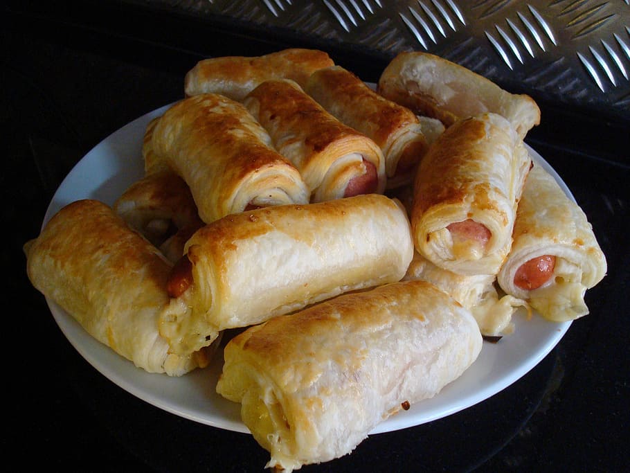hot dogs, snack, sausage, puff pastry, nutrition, food, eat, kitchen, delicious, frisch