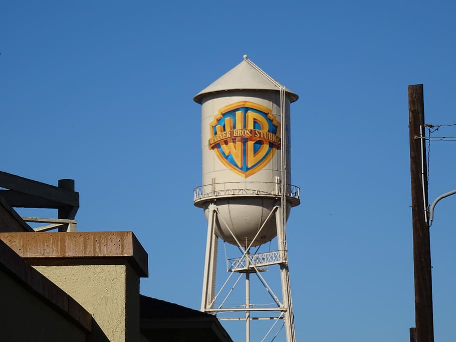 American, Warner Bros, United States, film, architecture, blue, built structure, clear sky, low angle view, day