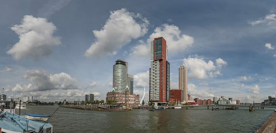 Rotterdam, Wilhelmina, Pier, rijnhaven, wilhelmina pier, hotel new york, montevideo, industry, smoke stack, factory