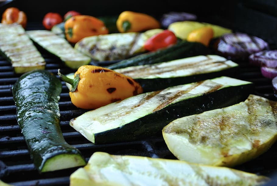 sliced, eggplant, onions, capsicums, grilled vegetables, grilled, grilling, bbq, summer, zucchini