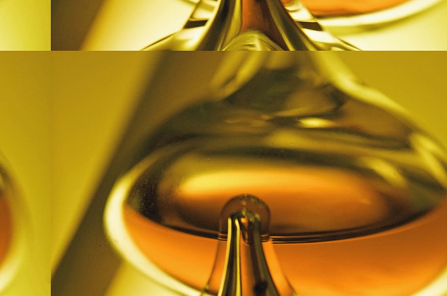 Modern, Photography, Yellow, Futuristic, modern photography, drip, image in the image, liquid, gold colored, indoors