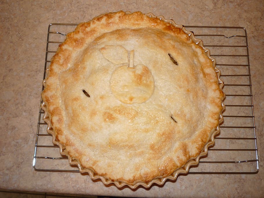 Pie Apel, Memanggang, Memasak, Kue, buah apel, makanan, dipanggang, buatan sendiri, tepat di atas, makanan dan minuman