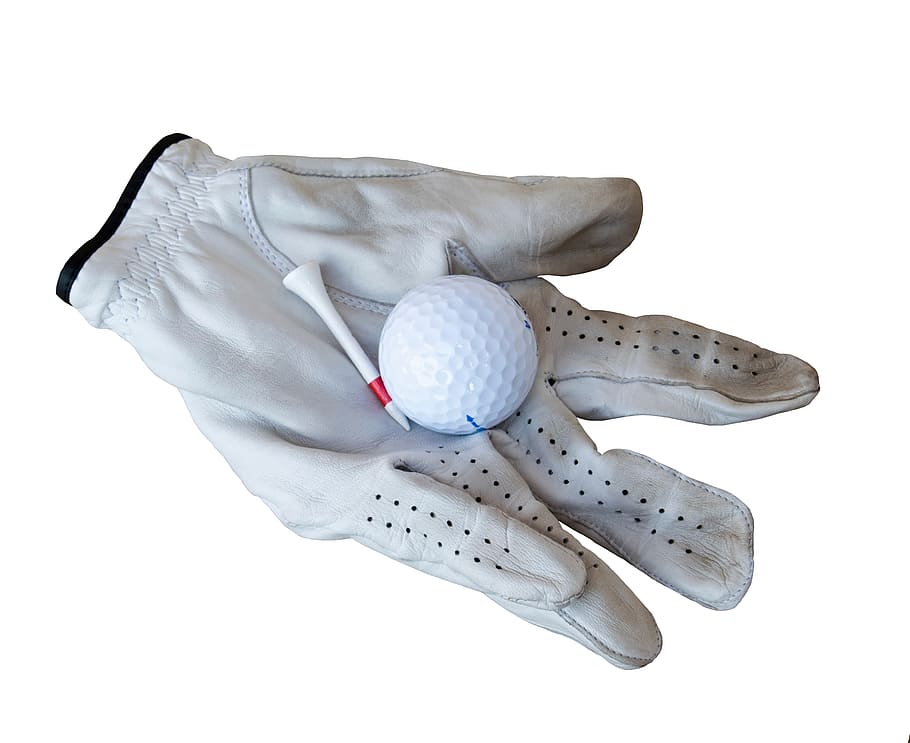 white, golf ball, glove, golf, leather, sport, ball, golfer, tee, equipment