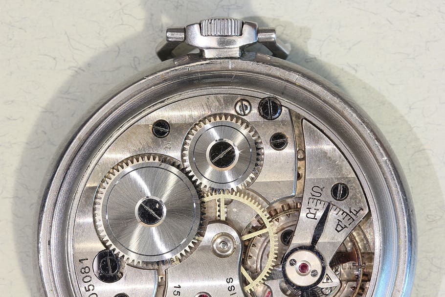 omega, bolsillo, reloj, vintage, cronometraje, mecánico, cuerda manual, metal, movimiento, engranajes