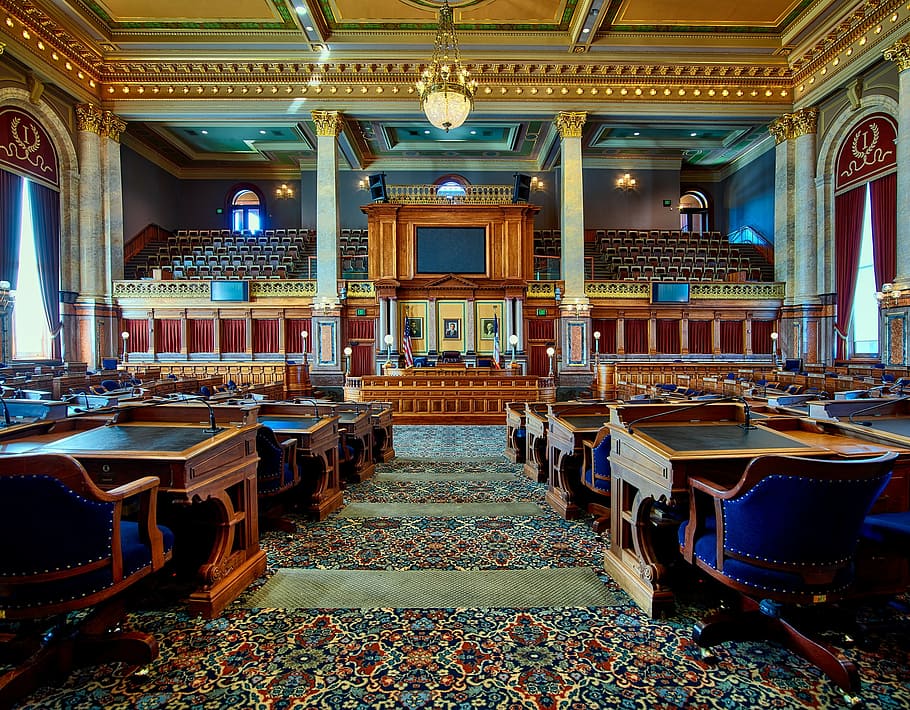 brown, white, room, tables, chairs, house of representatives, des moines, iowa, law, legislative