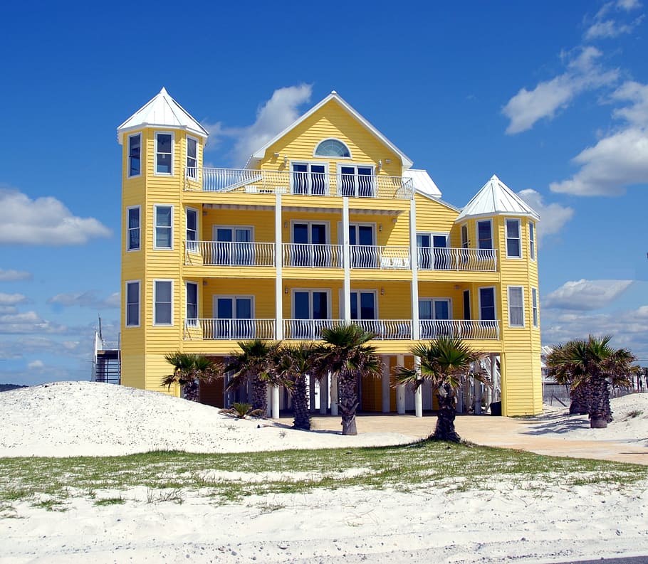 yellow 4-storey house, florida, new, beach apartment, condo, real estate, property, for sale, buy, sell