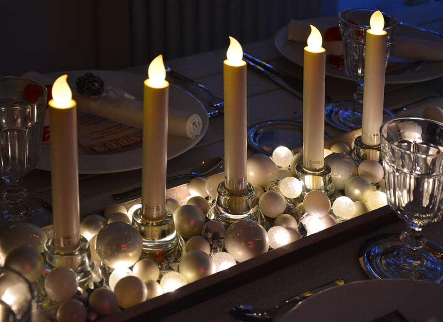 table decoration, table decorations, Table, Decoration, Decorations, board, candles, balls, christmas, xmas