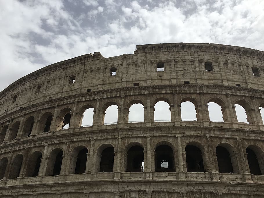 roma, italia, kuno, colosseum, arsitektur, amfiteater, monumen, sejarah, arena, pariwisata