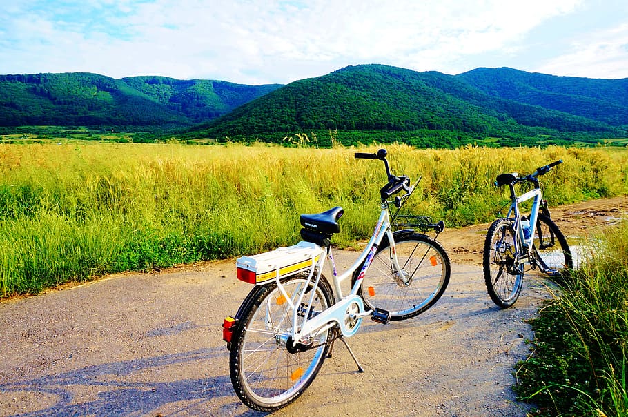 Bike, Biking, Cycle, cycling, countryside, mountain, grass, holiday, bicycle, outdoors