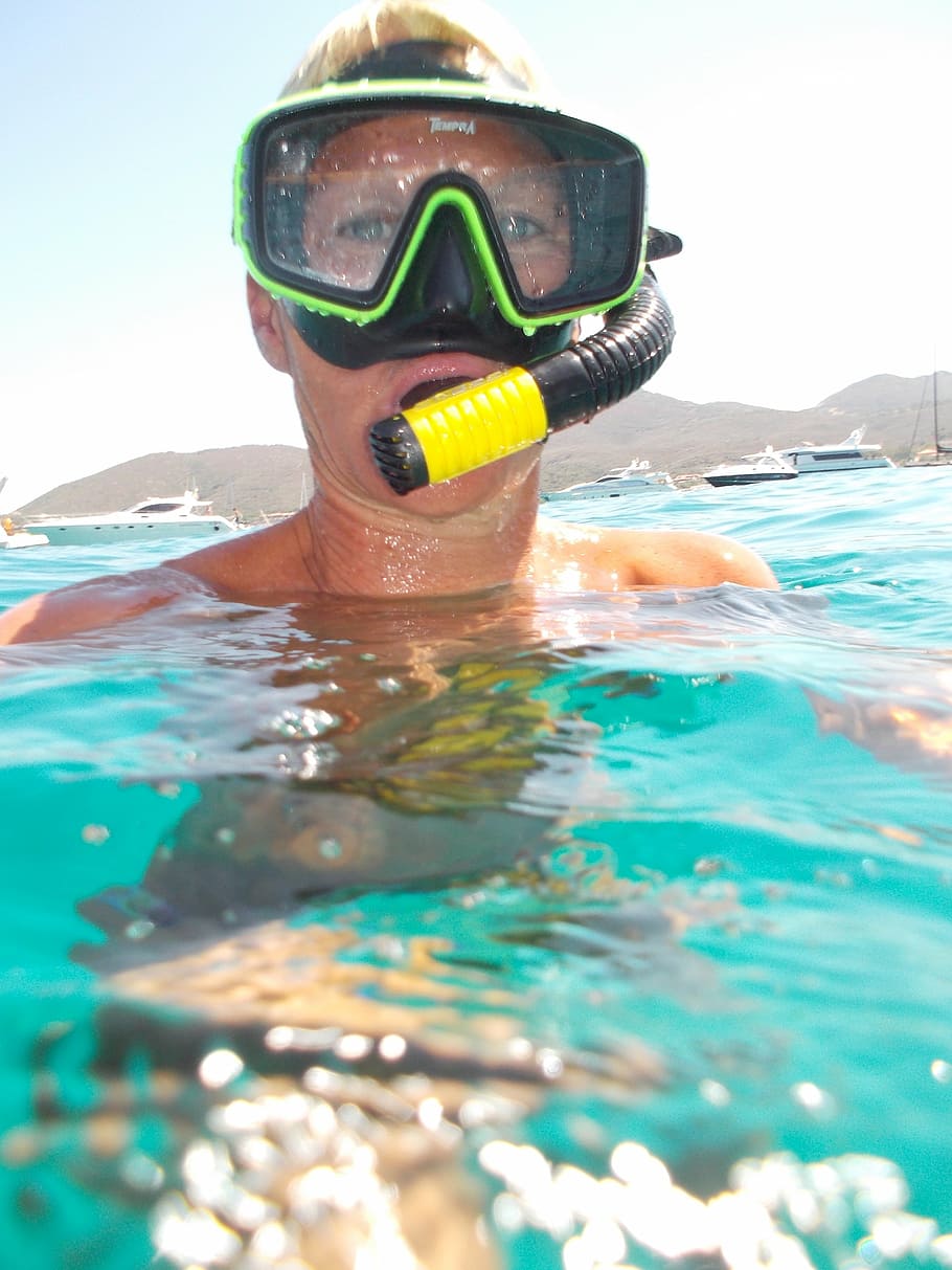 snorkel, deportes, vacaciones, agua, mar, natación, paseo marítimo, gafas de natación, día, naturaleza