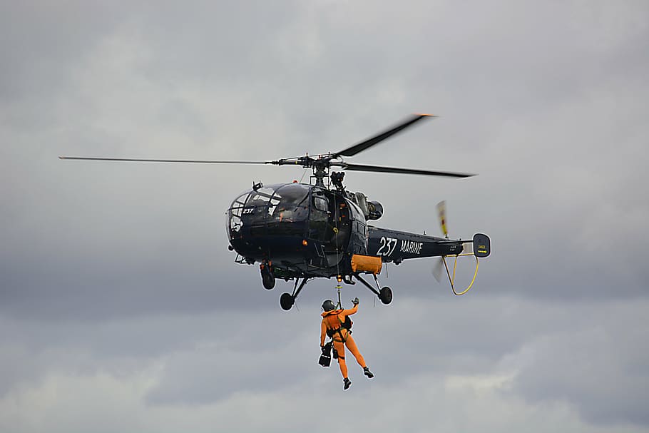 api laut, penyelamatan, mengangkat, keamanan sipil, rotor, layanan penyelamatan, laut, pisau, helikopter, terbang