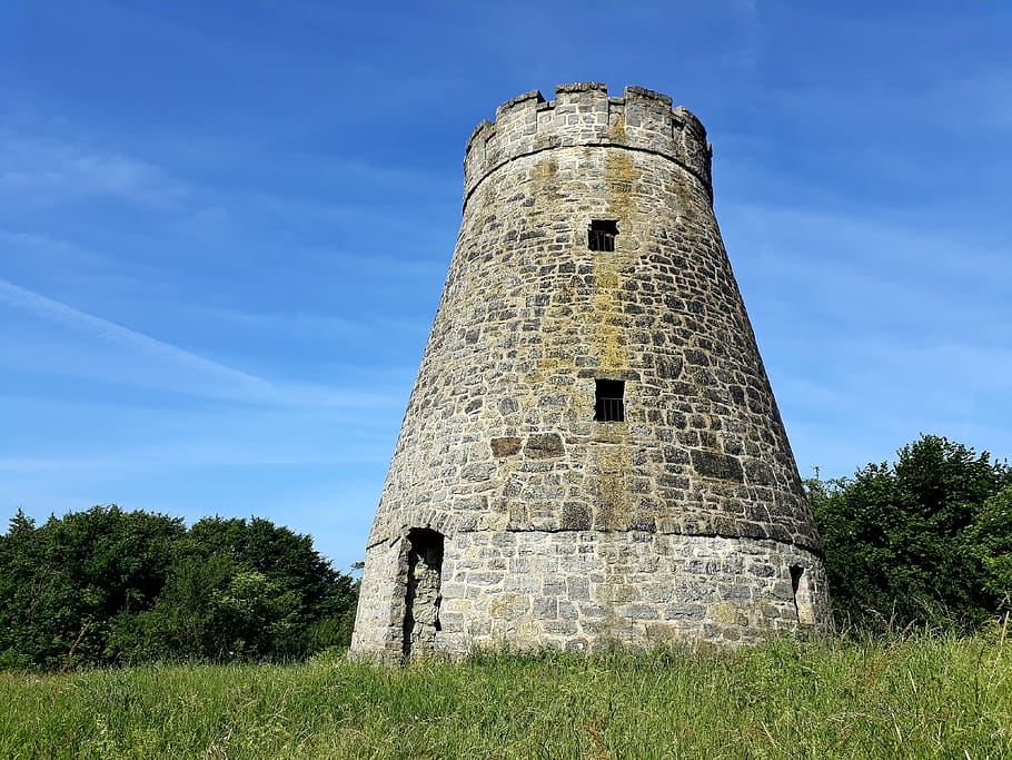 tower, windmill, observation tower, windmill stump, barntrup, view, destination, battlements, old, ruin