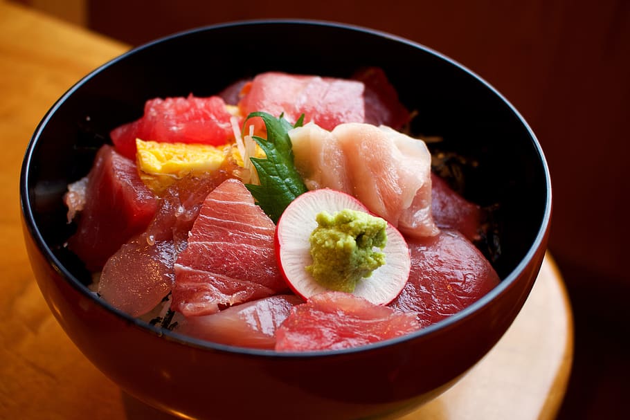 tuna rice bowl, japanese food, tuna, fresh, treat, delicious, red, food and drink, food, bowl