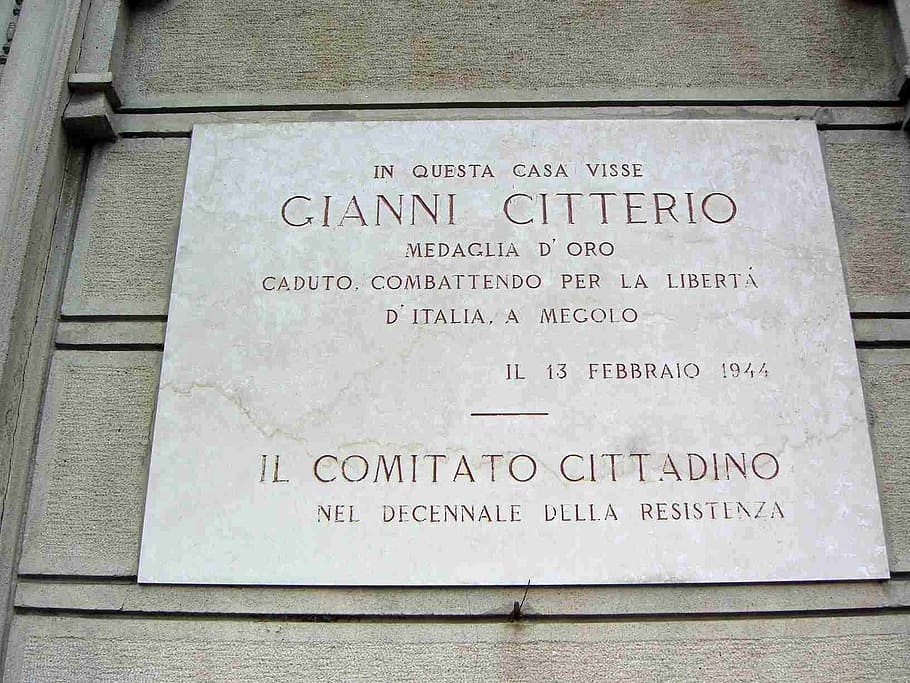 dedicated, gianni citterio, Plaque, Monza, Italy, photos, memorial, public domain, famous Place, uSA
