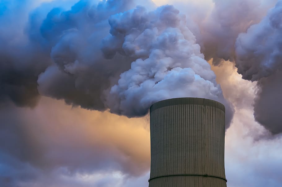 power plant, cooling tower, smoke, industry, pollution, energy, environment, steam, industrial plant, power supply