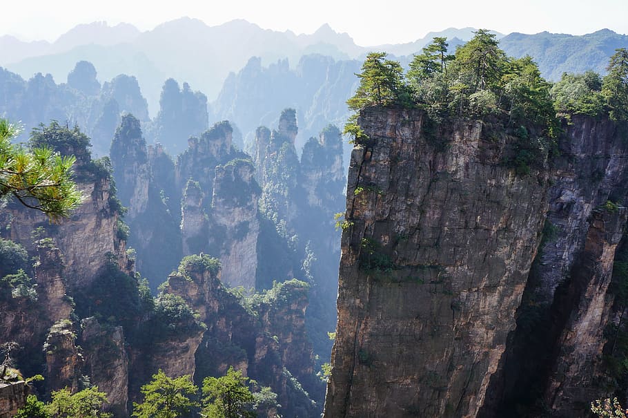 aerial, photography, mountain, china, national park, zhangjiajie, hunan Province, cliff, nature, asia