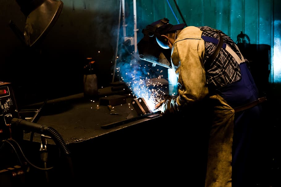 man welding, black, metal, welding, welder, work, machine, technology, factory, the industry