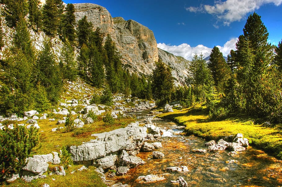 Dolomitas, Fanes, Paisaje, Montañas, roca, alpino, paisaje de montaña, senderismo, Fanes Alm, Tirol del Sur