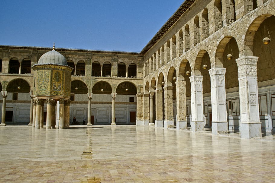 damascus, syria, umayyad, mosque, omajjaden mosque, east middle, arabic, islam, 1999, vintage