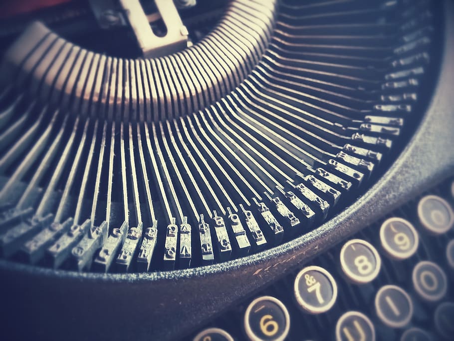 black typewriter, letters, typewriter, vintage, hipster, antique, publishing, author, writing, type