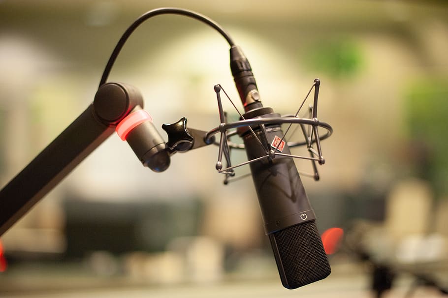 mikropon, radio, mic, studio, audio, merekam, suara, Stasiun Radio, teknologi, rekaman