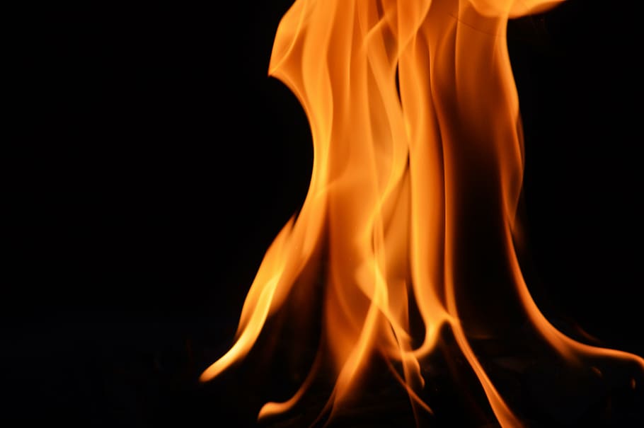 fuego, llama, pilar de fuego, calor, quemar, caliente, fuego de leña, textura, fondo, resplandor