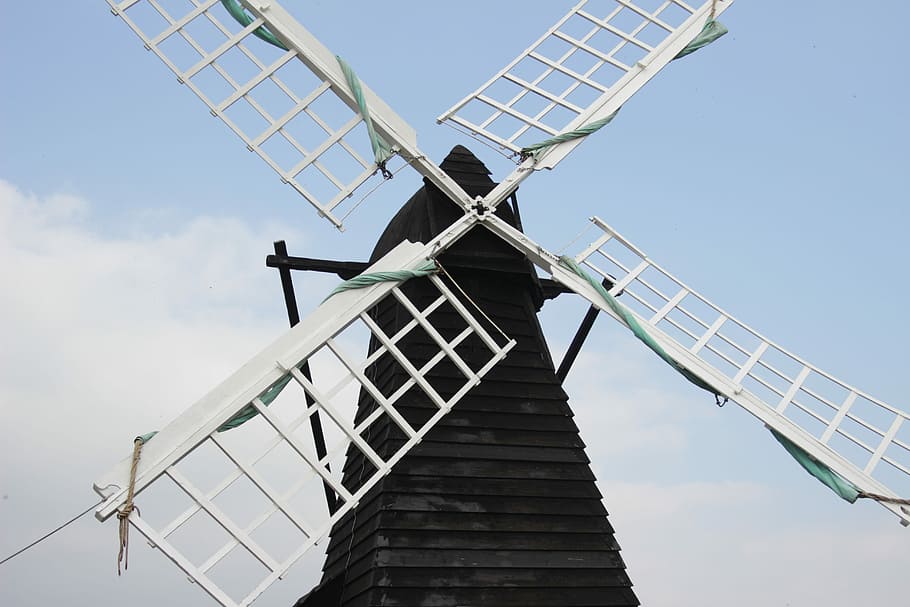 Windmill, Restored, Mill, Day, Outdoors, spring, alternative energy, renewable energy, environmental conservation, wind power