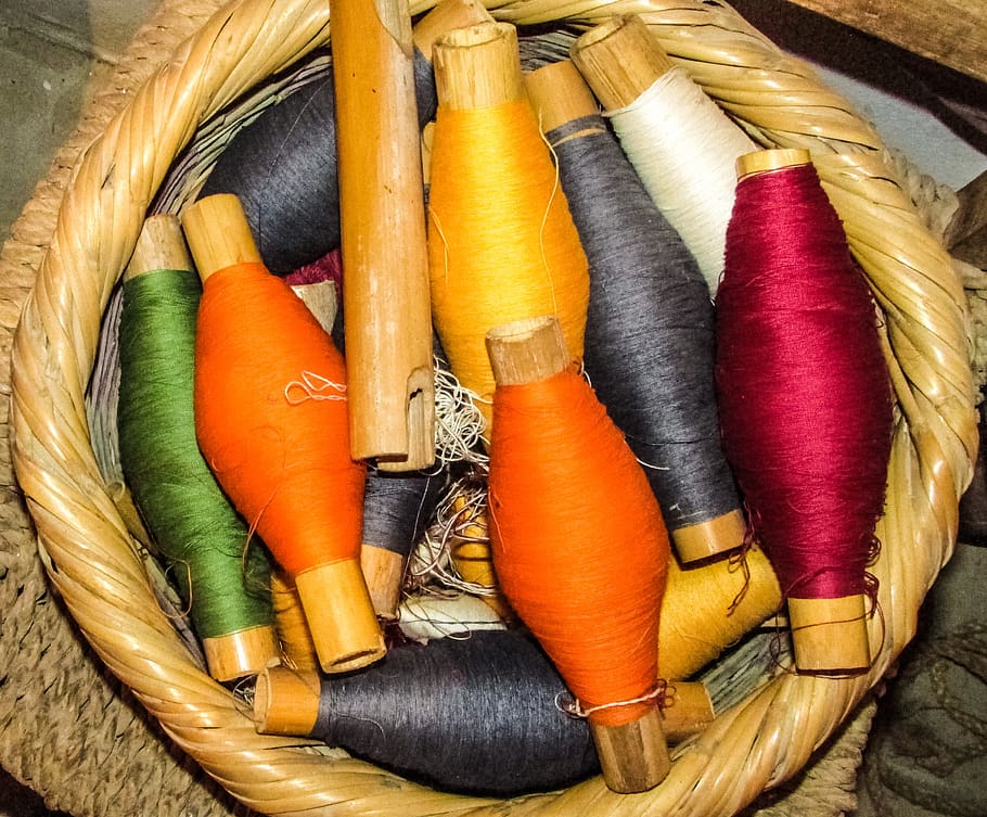 yarn, basket, colours, colorful, loom, traditional, cyprus, choice, multi colored, variation