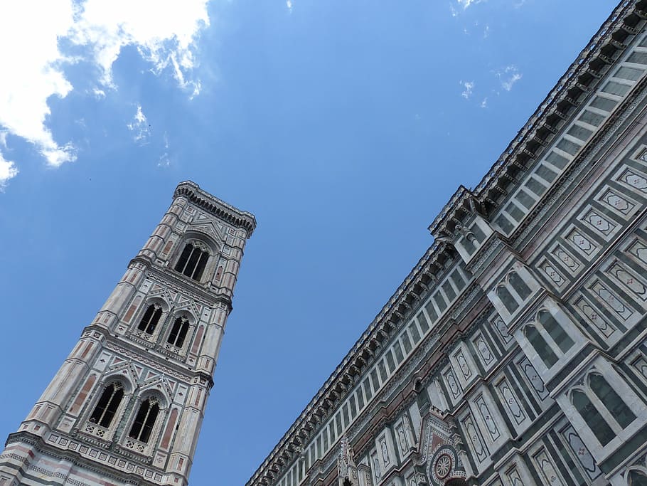 duomo, campanile, italy, tuscany, architecture, cathedral, florence, sky, religion, dome