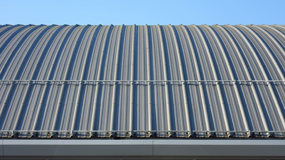grey galvanized iron, sheet metal roof, rip, architecture, roof, building, sheet, pattern, metal, business