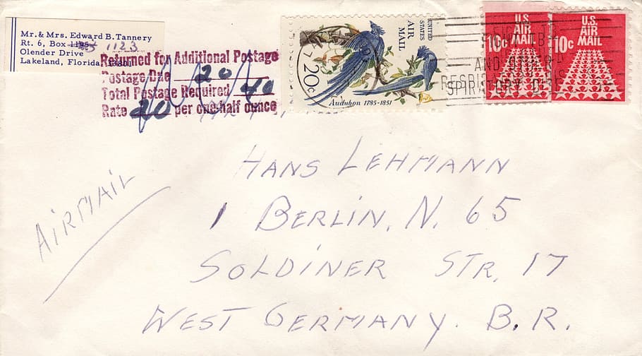 letters, air mail, envelope, stamp, paper, airmail letter, mailing, airmail, post, germany