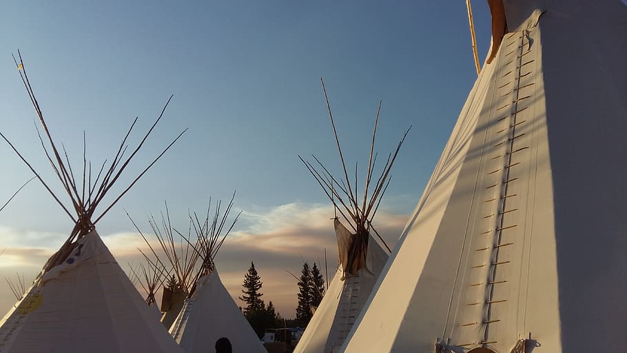 indigenous, native, culture, teepee, canada, west, architecture, sky, built structure, low angle view