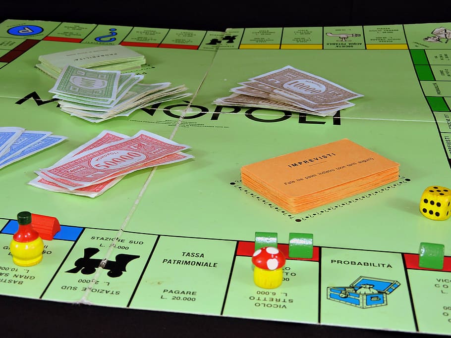 board game, moneys, top, play, monopoly, money, trade, pastime, unexpected, buildings
