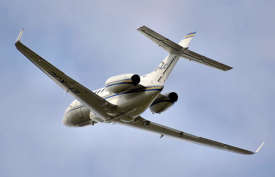 avión blanco, vendedor ambulante, jet, despegue, avión, cielo, vuelo, negocios, transporte, aviación