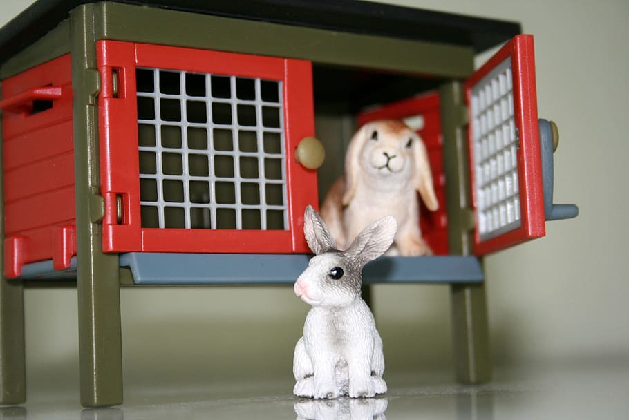 playmobil, игрушки, кроличья клетка, ларек, пасхальный кролик, кролик, животное, заяц, млекопитающее, игрушка