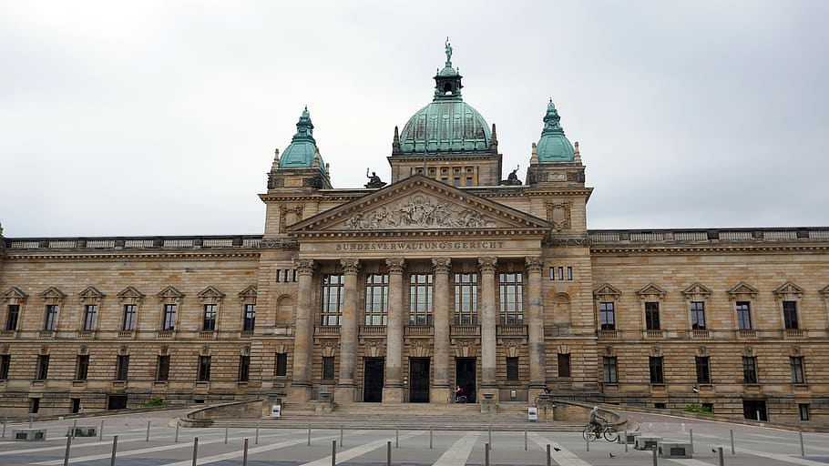 leipzig, supreme administrative court, architecture, building, facade, case law, germany, courthouse, saxony, forecourt