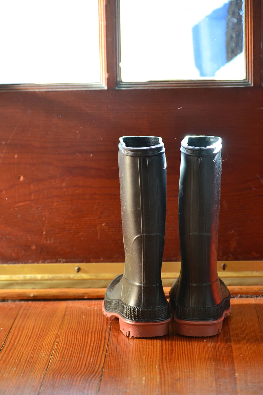 boots, rainy day, weather, kids, spring, indoors, wood - material, window, day, table