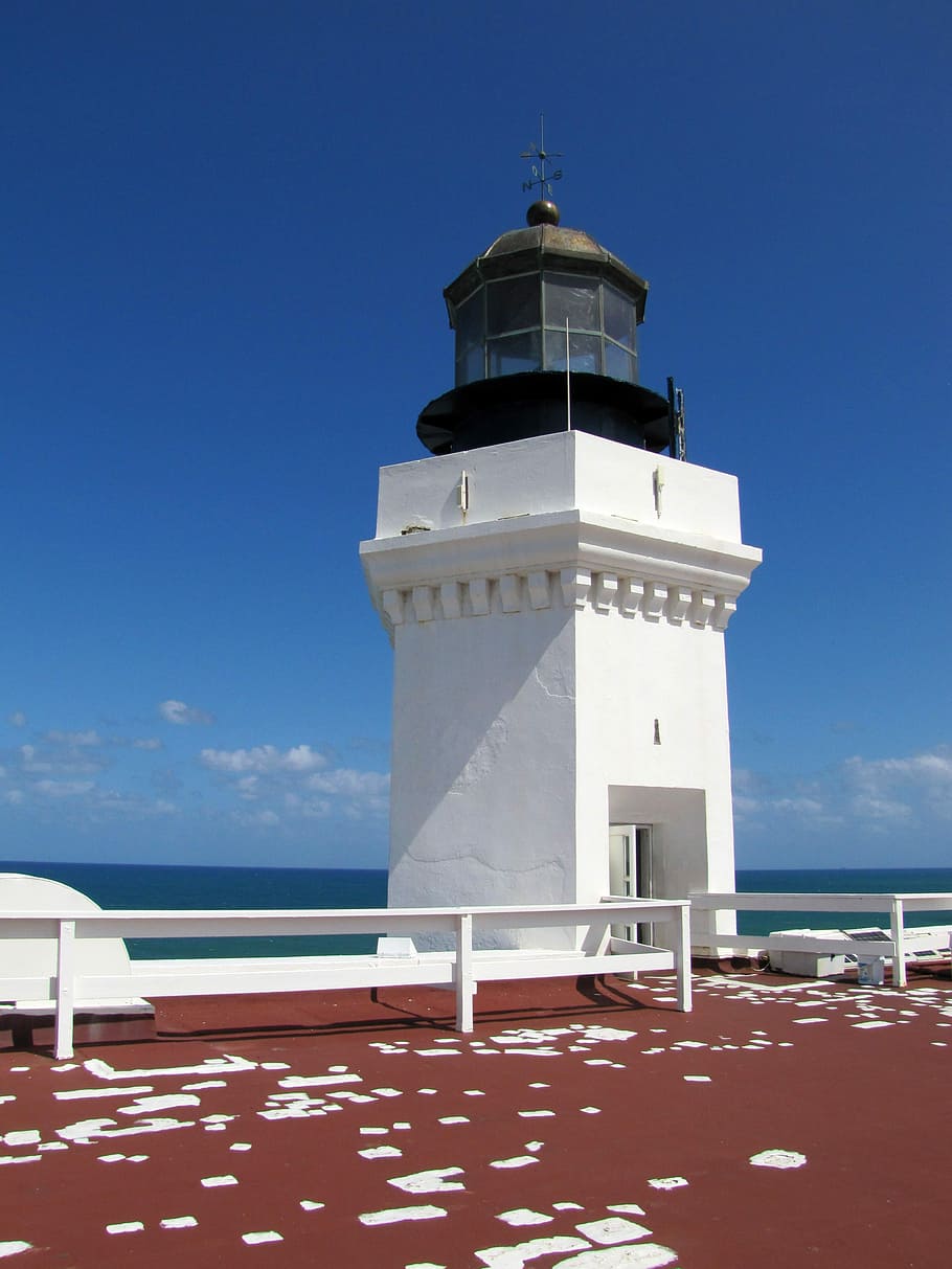 daytime, Lighthouse, Puerto Rico, architecture, photos, public domain, structure, tower, United States, sea